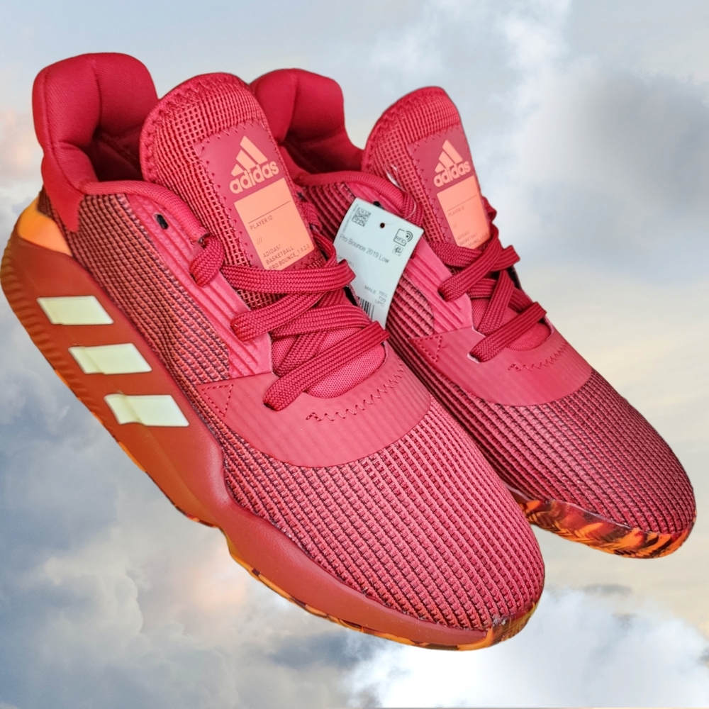 NWT Adidas Pro Bounce 2019 Low Cut EF0471 Basketball Red/white Sneakers Size 11 - Picture 1 of 14